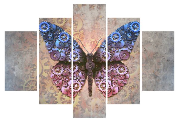 Obraz - Steampunk motýľ (150x105 cm)
