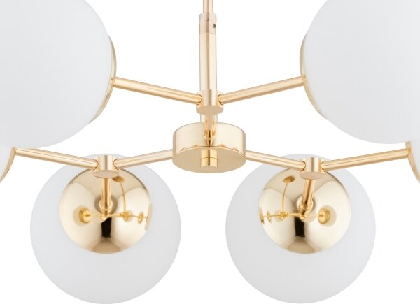 Luster na tyči FOTON 6xE14/40W/230V zlatá/biela