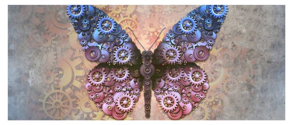 Obraz - Steampunk motýľ (120x50 cm)