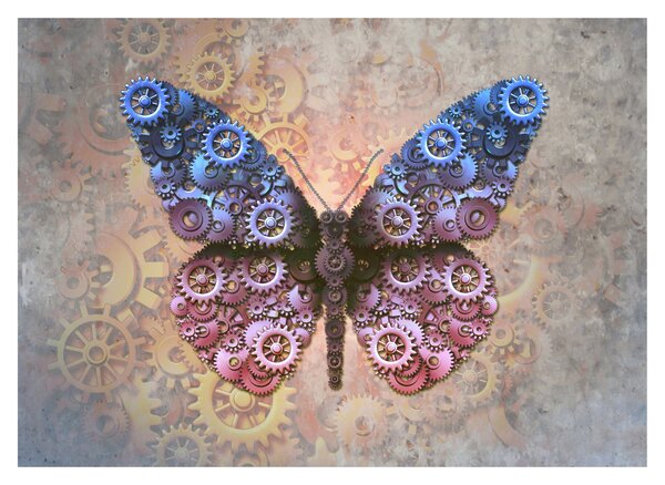 Obraz - Steampunk motýľ (70x50 cm)