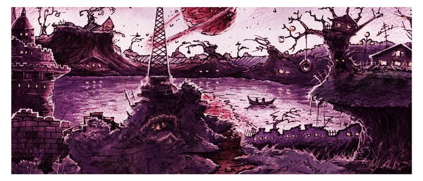 Obraz - Očarovaná dedina (120x50 cm)