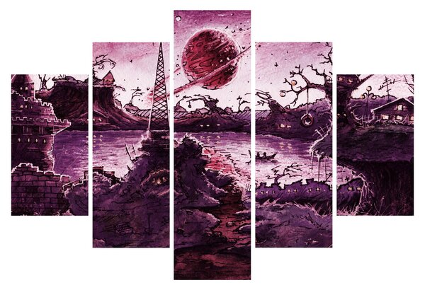 Obraz - Očarovaná dedina (150x105 cm)
