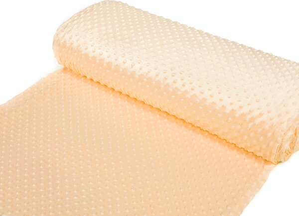 Detská látka Minky 3D bodky MKP-006 Svetlo marhuľová - šírka 150 cm