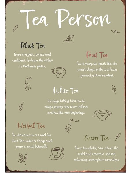 Plechová ceduľa Tea Person