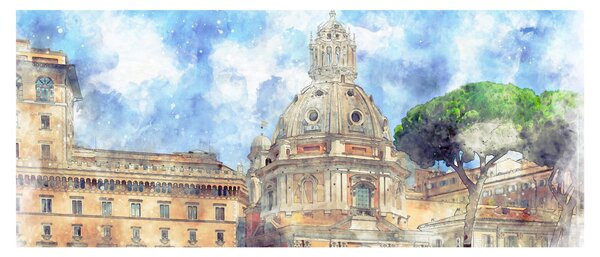 Obraz - Kostol Santa Maria di Loreto, Rím, Taliansko (120x50 cm)