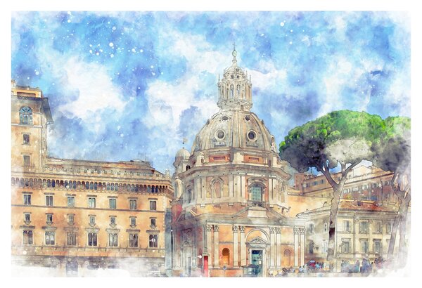 Obraz - Kostol Santa Maria di Loreto, Rím, Taliansko (90x60 cm)