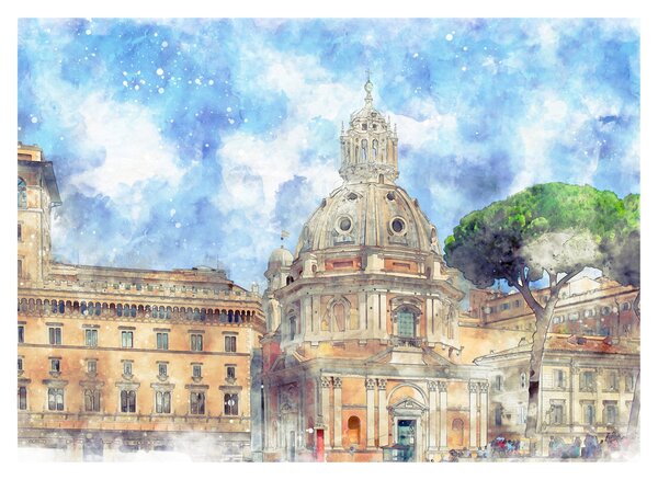 Obraz - Kostol Santa Maria di Loreto, Rím, Taliansko (70x50 cm)