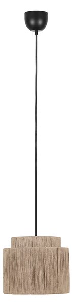 Japandi závesná lampa čierna s hnedým lanom 31cm - Smilla