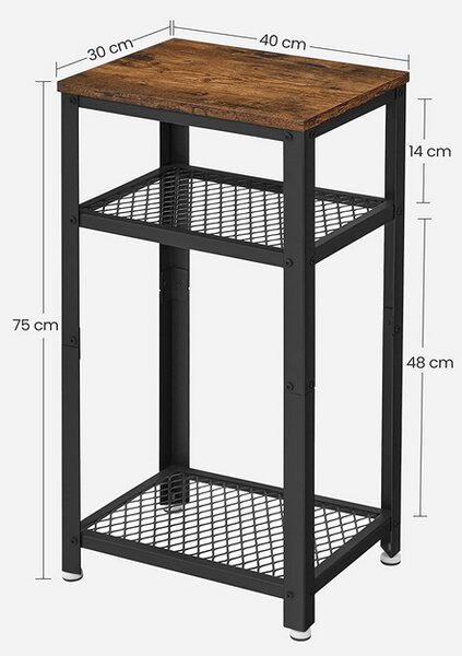 SONGMICS Odkladací stolík industriálny 40x30 cm