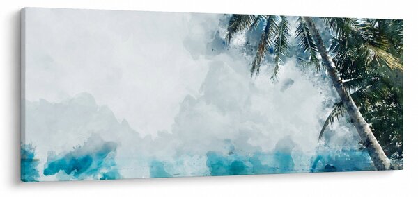 Obraz palmy nad morom (120x50 cm)