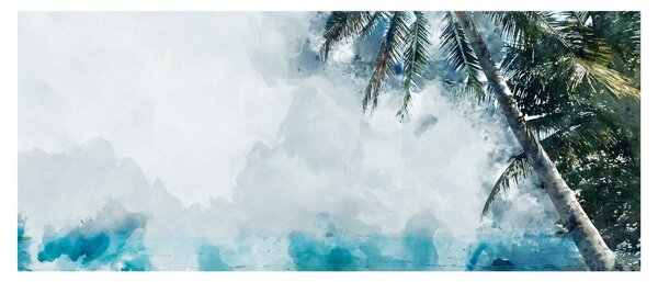 Obraz palmy nad morom (120x50 cm)