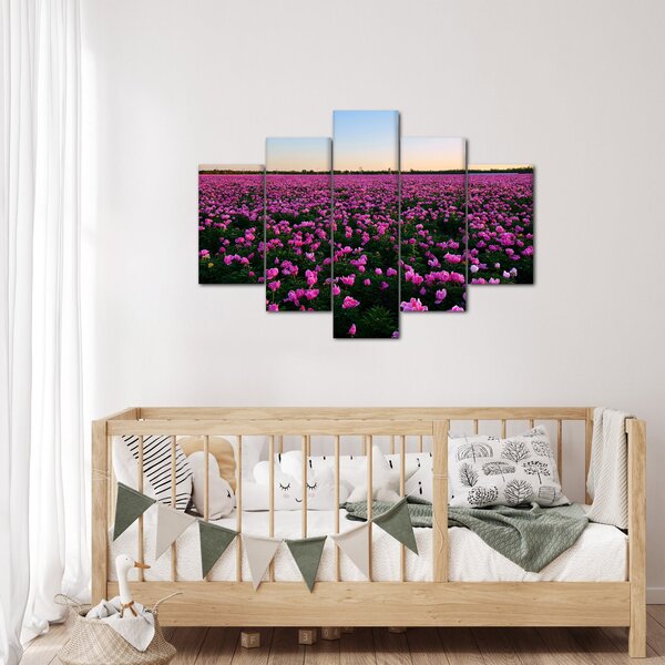 Obraz - Lúka fialových tulipánov (150x105 cm)