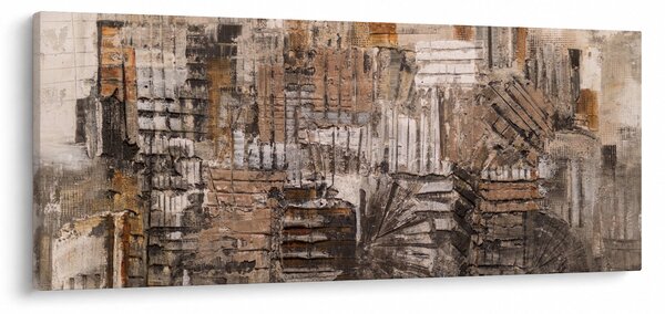 Obraz - Abstrakcia v hnedých tónoch (120x50 cm)