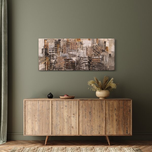 Obraz - Abstrakcia v hnedých tónoch (120x50 cm)