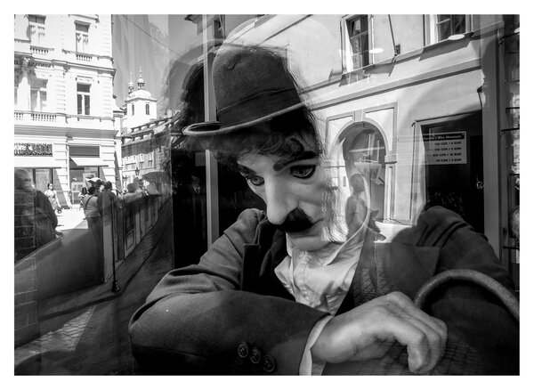 Obraz - Charles Chaplin v Prahe (70x50 cm)