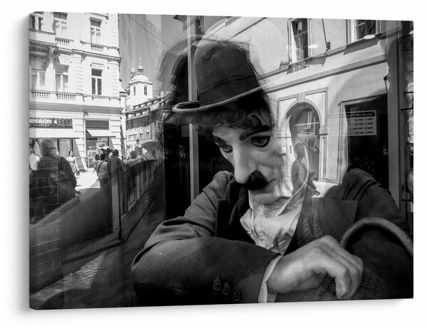 Obraz - Charles Chaplin v Prahe (70x50 cm)