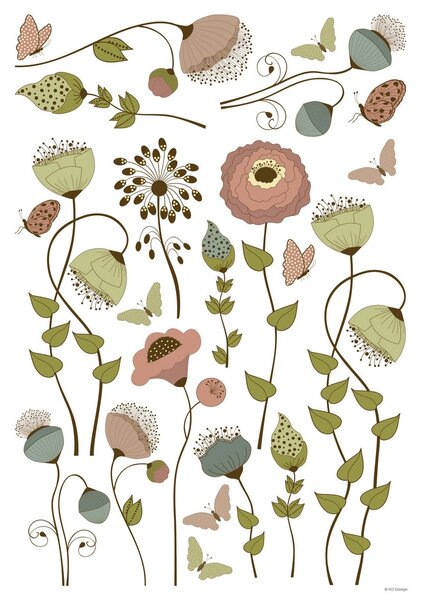 Samolepiaca dekorácia Flowers colors, 42,5 x 65 cm