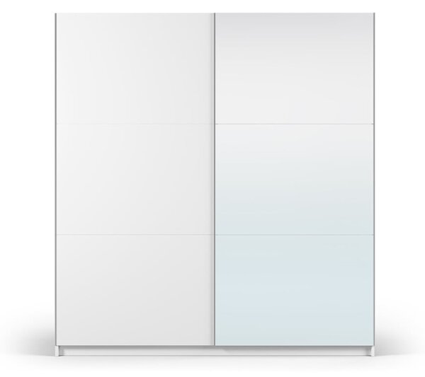 Biela šatníková skriňa so zrkadlom as posuvnými dverami 200x215 cm Lisburn - Cosmopolitan Design