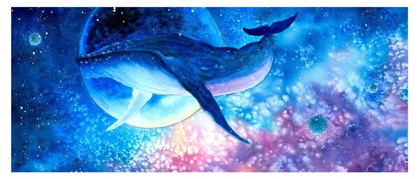 Obraz - Vesmírna veľryba (120x50 cm)
