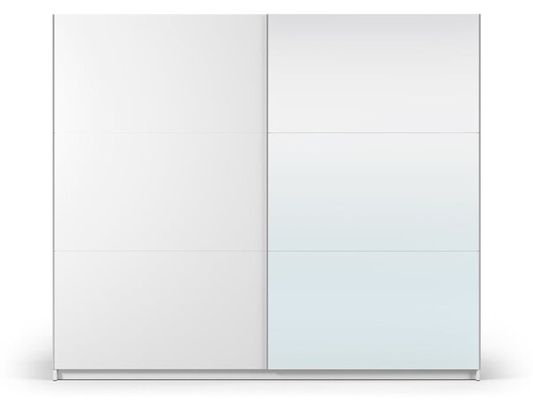 Biela šatníková skriňa so zrkadlom as posuvnými dverami 250x215 cm Lisburn - Cosmopolitan Design