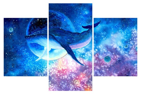 Obraz - Vesmírna veľryba (90x60 cm)