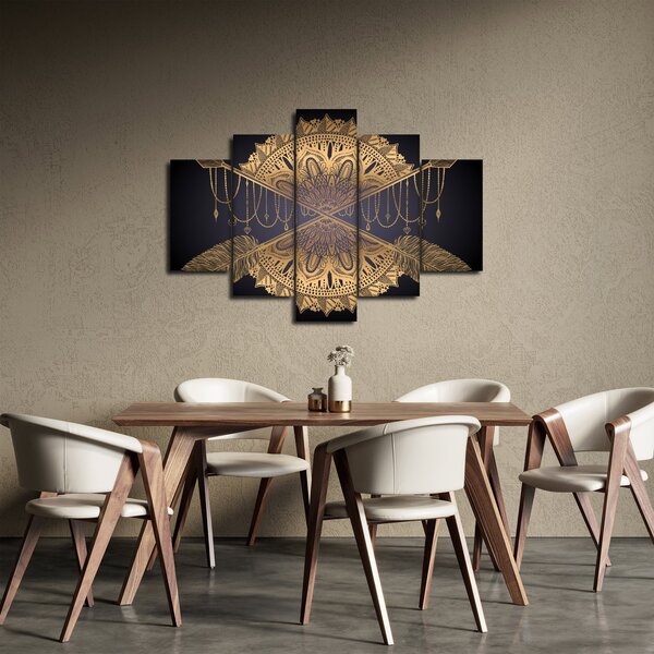 Obraz - Zlatá mandala s šípmi (150x105 cm)