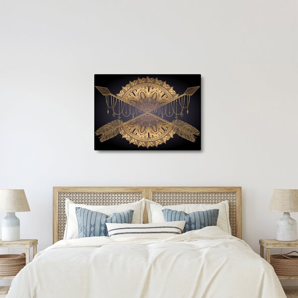 Obraz - Zlatá mandala s šípmi (70x50 cm)