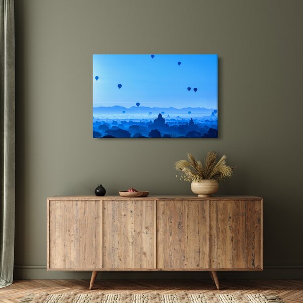 Obraz - Balóny nad krajinou (90x60 cm)