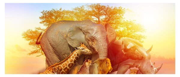 Obraz afrických zvieratiek (120x50 cm)