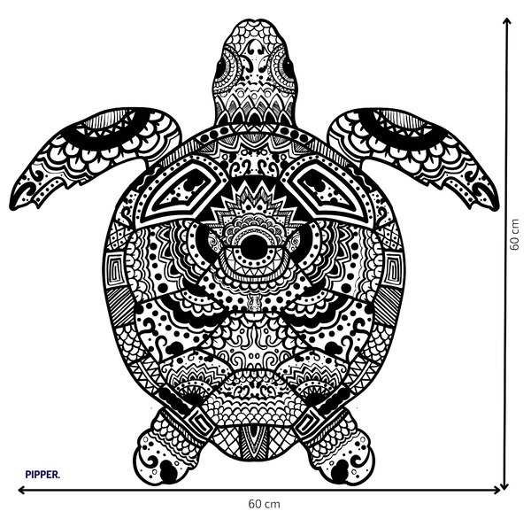 PIPPER. Nálepka na stenu "Mandala korytnačka"