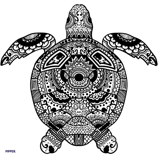 PIPPER. Nálepka na stenu "Mandala korytnačka"