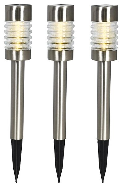 EXCELLENT Lampa solárna záhradná súprava 3 ks strieborná KO-DT3000230