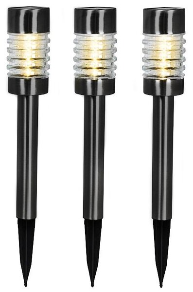 PROGARDEN Lampa solárna záhradná súprava 3 ks čierna KO-DT3000240