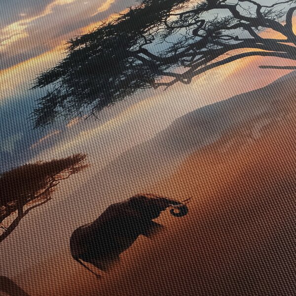 Obraz - Národný park Serengeti, Tanzánia, Afrika (s hodinami) (90x30 cm)