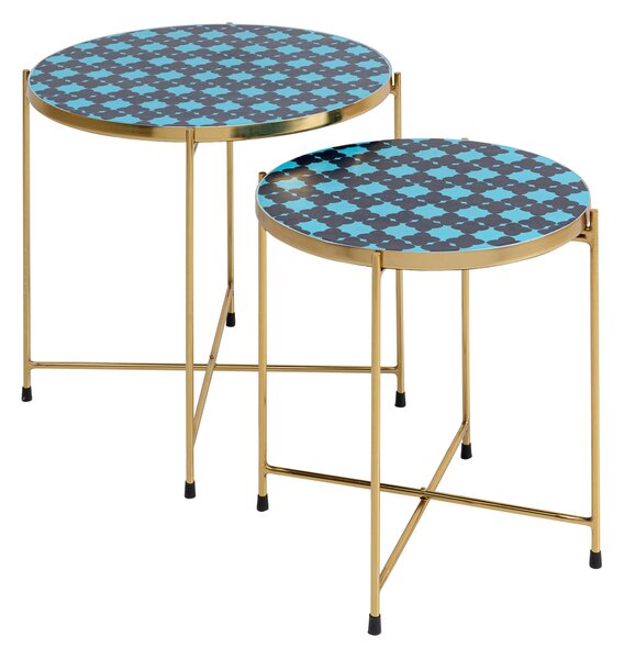 Priya set 2 príručných stolíkov modré 50 cm
