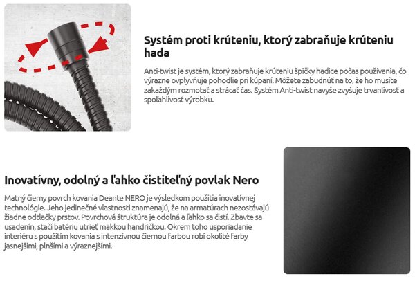 Deante Alpinia, voľnestojaca vaňová batéria so sprchovou súpravou, čierna matná, BGA_N17M