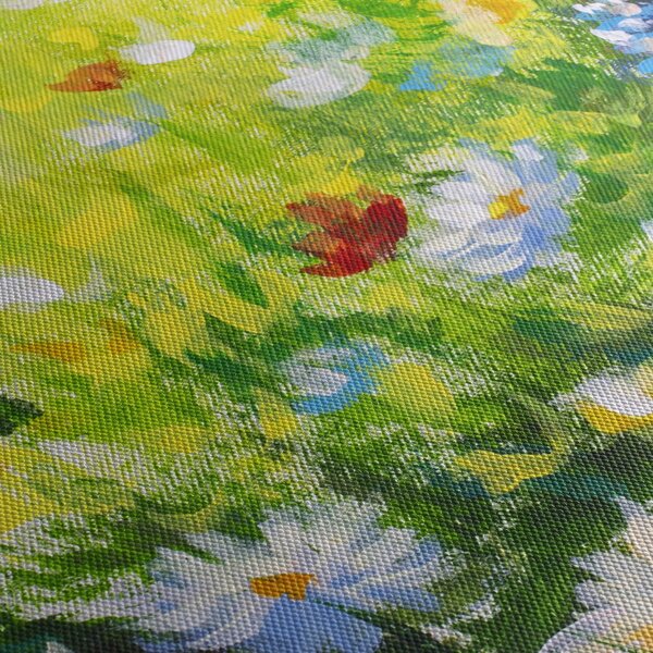 Obraz rozkvitnutej lúky, olejomaľba (90x60 cm)
