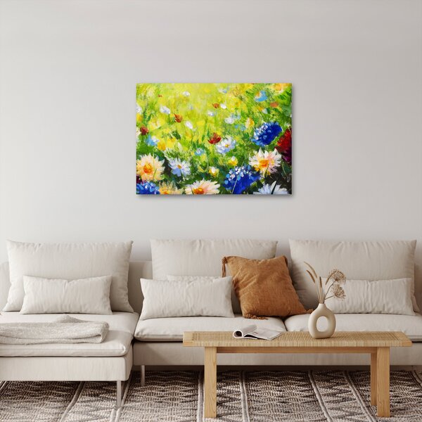 Obraz rozkvitnutej lúky, olejomaľba (70x50 cm)