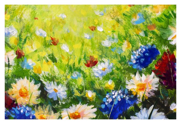 Obraz rozkvitnutej lúky, olejomaľba (90x60 cm)