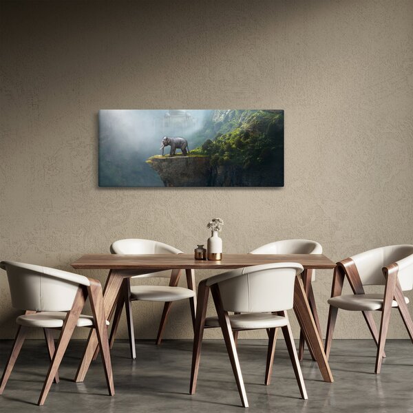 Obraz - Sloník na vrchole Taj Mahal (120x50 cm)