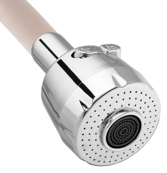 Erga Pogo, stojanková drezová batéria so spŕškou a flexibilným ramenom h-355, béžová-chrómová, ERG-YKA-BZ.POGO-BGE