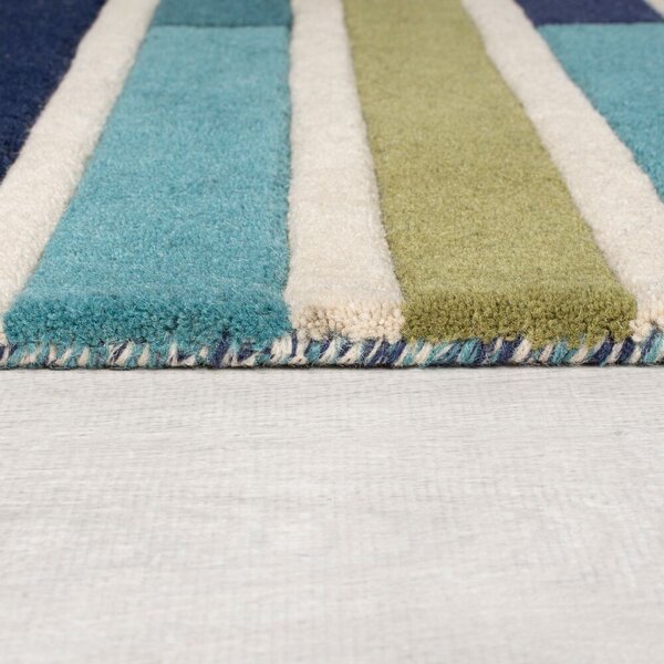 Flair Rugs, Ručne všívaný behúň Illusion Piano Green/Multi, 60x230, viacfarebná, chodba / predsieň