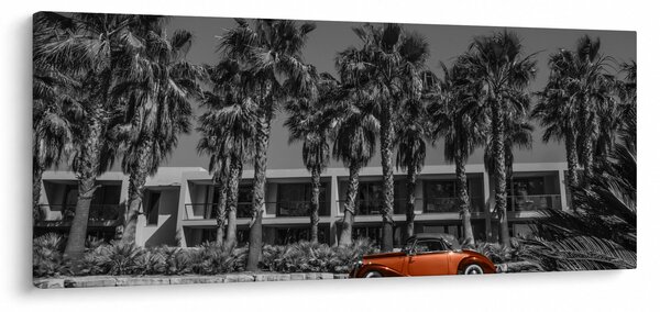 Obraz - Retro červené auto (120x50 cm)