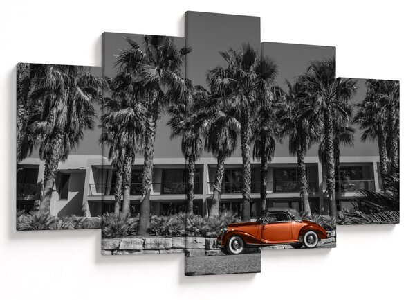 Obraz - Retro červené auto (150x105 cm)