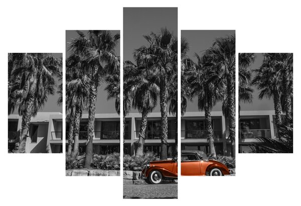 Obraz - Retro červené auto (150x105 cm)