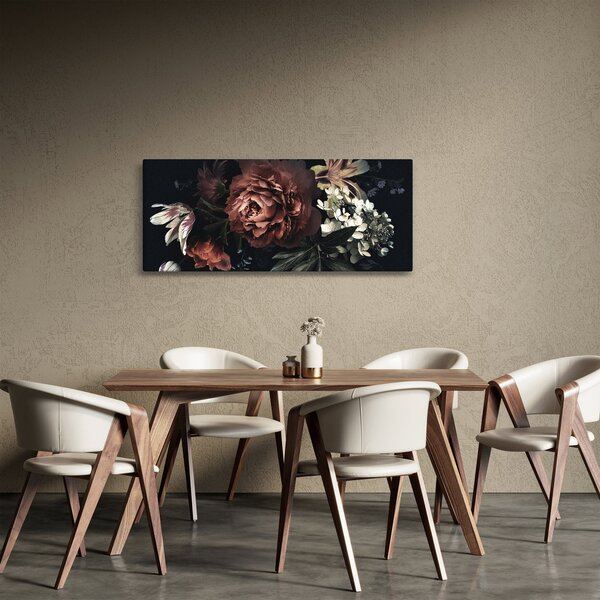 Obraz - Temné kvety (120x50 cm)
