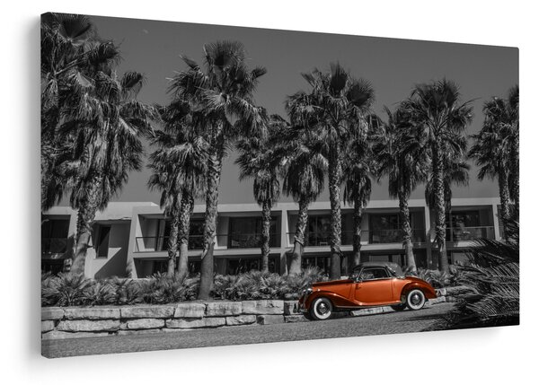 Obraz - Retro červené auto (90x60 cm)