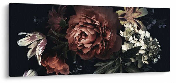 Obraz - Temné kvety (120x50 cm)