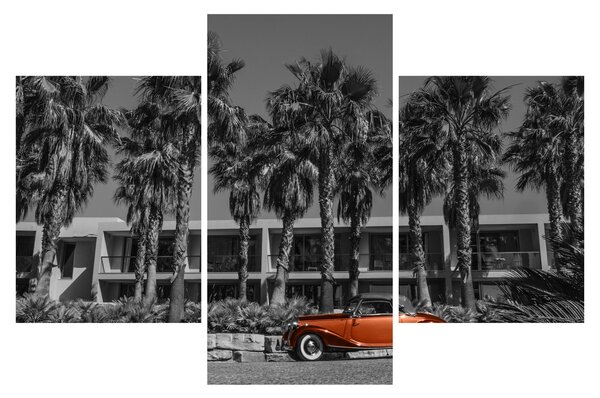 Obraz - Retro červené auto (90x60 cm)