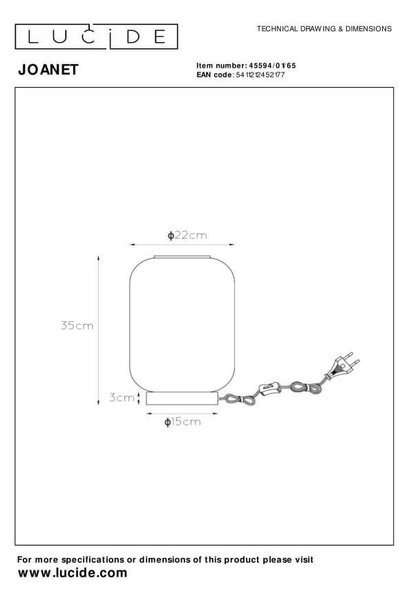 Lucide L455940165 stolná lampička JOANET E27